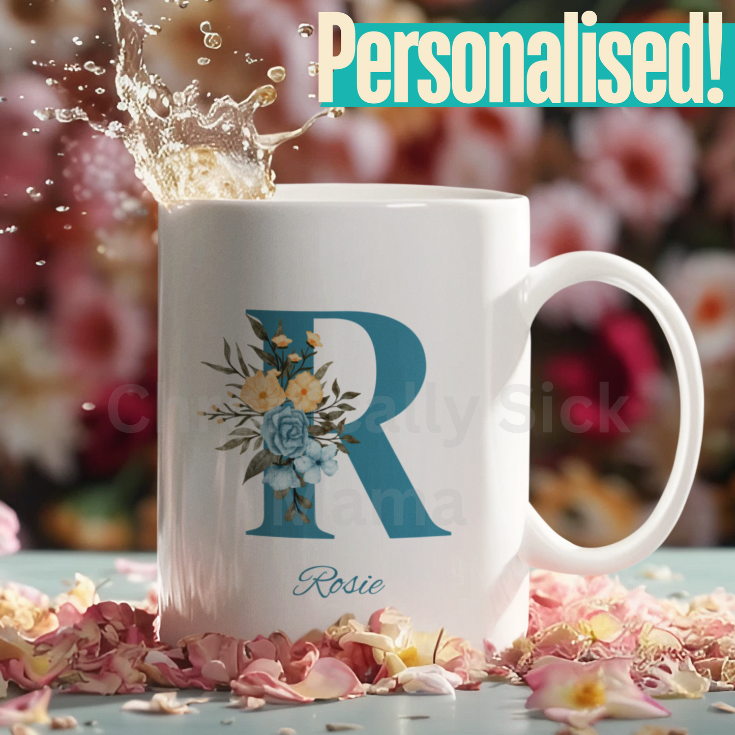 Custom Name Mug Personalised Gift Teal