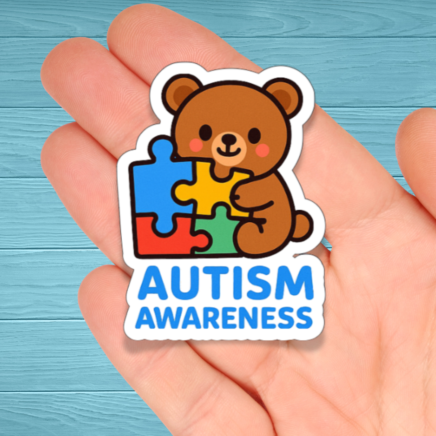 Autism Bear| Chronic Illness Disability Awareness Vinyl Water Resistant Sticker