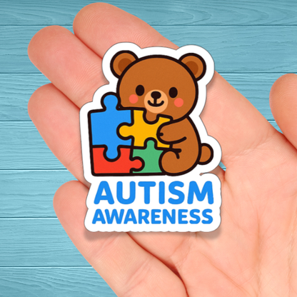 Autism Bear| Chronic Illness Disability Awareness Vinyl Water Resistant Sticker