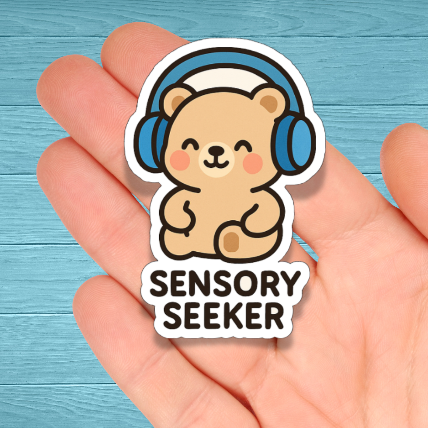 Sensory Seeker Bear | Neurodivergent ADHD Autism Awareness | Chronic Illness Disability Awareness Vinyl Water Resistant Sticker