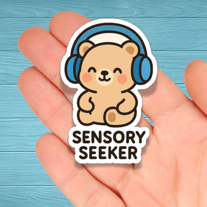 Sensory Seeker Bear | Neurodivergent ADHD Autism Awareness | Chronic Illness Disability Awareness Vinyl Water Resistant Sticker