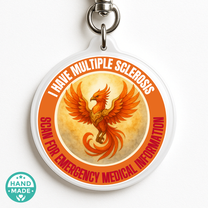 Multiple Sclerosis  | MS Emergency Alert Tag | Emergency Alert Scannable NFC Keychain tag