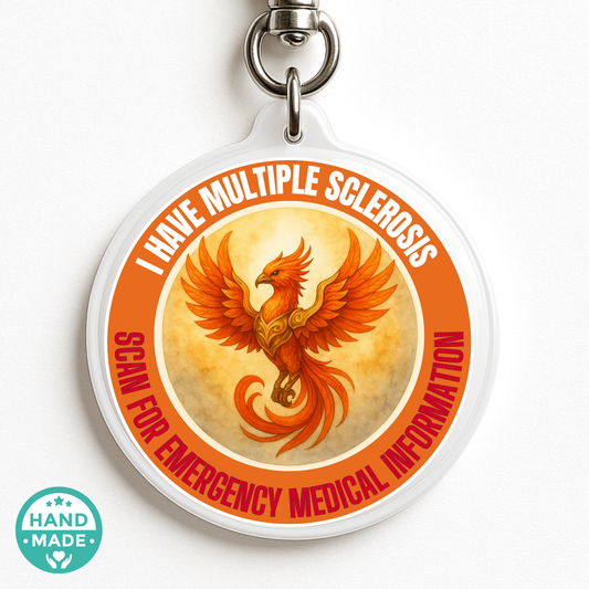 Multiple Sclerosis  | MS Emergency Alert Tag | Emergency Alert Scannable NFC Keychain tag