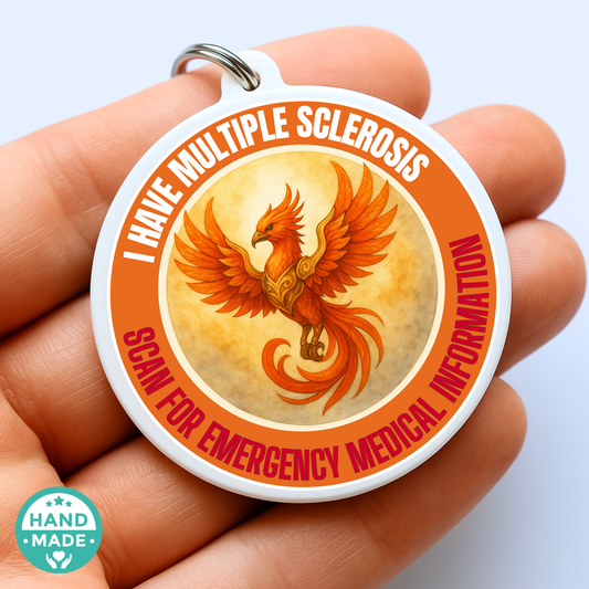 Multiple Sclerosis  | MS Emergency Alert Tag | Emergency Alert Scannable NFC Keychain tag
