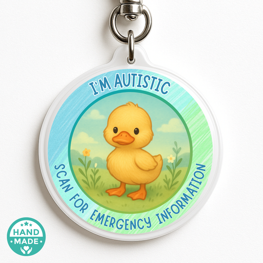 I'm Autistic Autism Awareness | Kids Autism Emergency Alert Tag | Emergency Alert Scannable NFC Keychain tag
