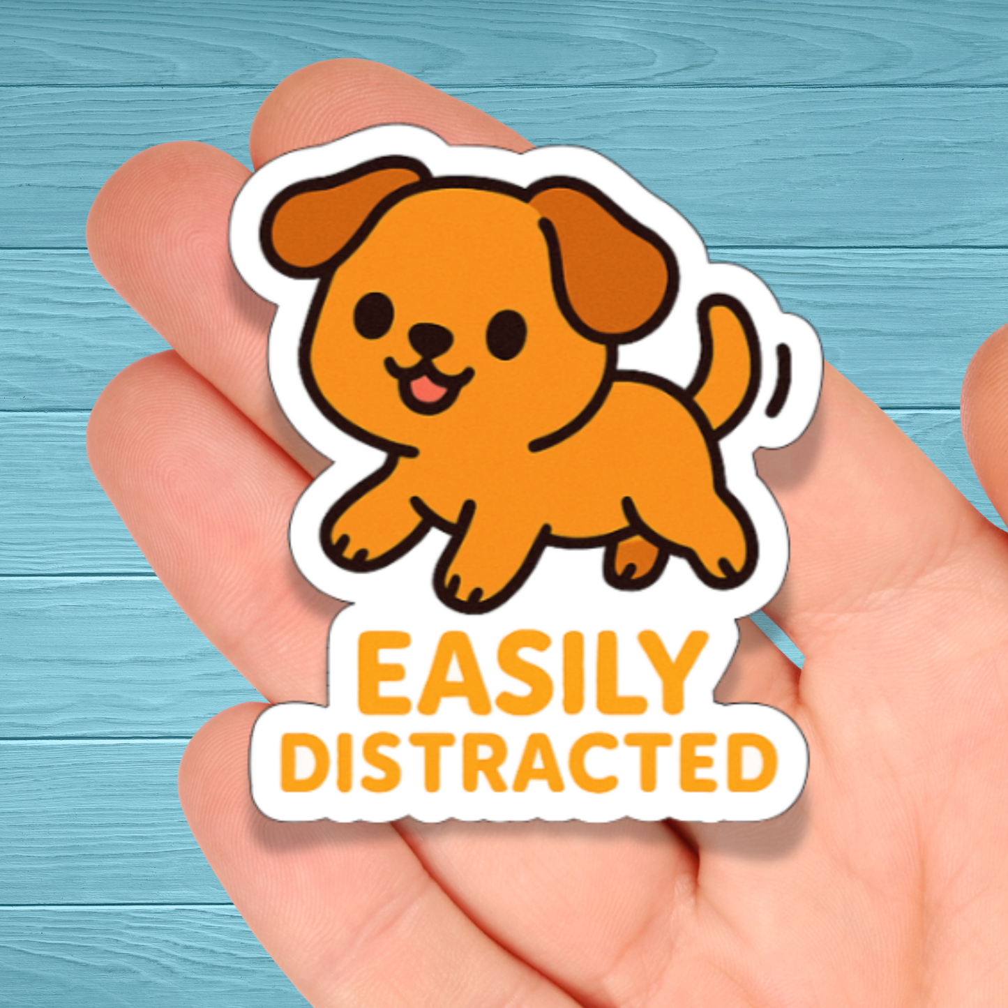 Easily Distracted Puppy | Chronic Illness Disability Awareness Vinyl Water Resistant Sticker