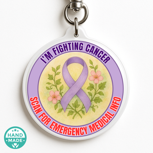 Im Fighting Cancer | Im Fighting Cancer Alert Tag | Emergency Alert Scannable NFC Keychain tag