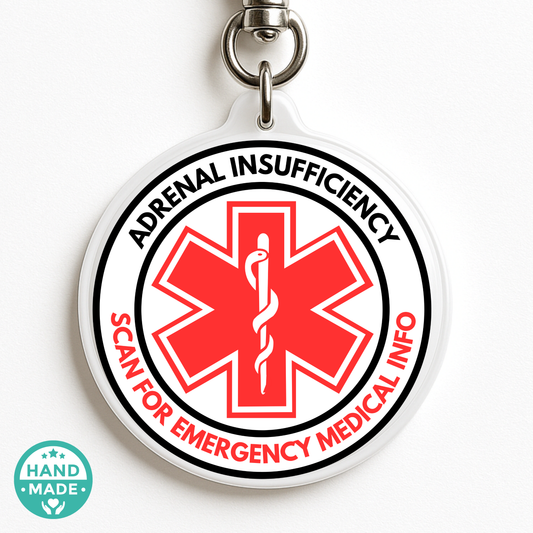 Adrenal Insufficiency |  Emergency Alert Tag | Emergency Alert Scannable NFC Keychain
