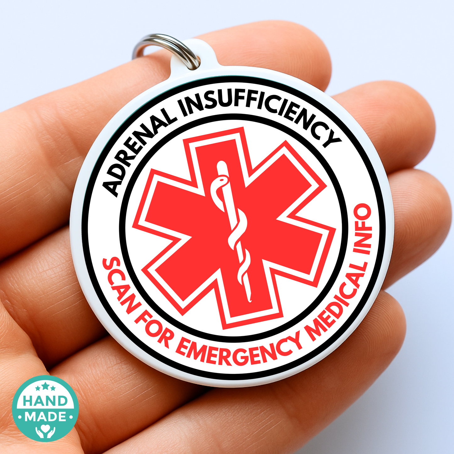 Adrenal Insufficiency |  Emergency Alert Tag | Emergency Alert Scannable NFC Keychain