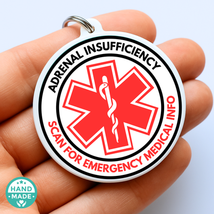 Adrenal Insufficiency |  Emergency Alert Tag | Emergency Alert Scannable NFC Keychain
