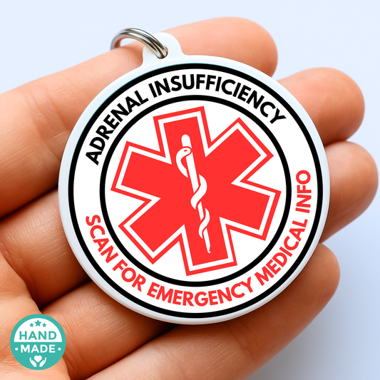 Adrenal Insufficiency |  Emergency Alert Tag | Emergency Alert Scannable NFC Keychain