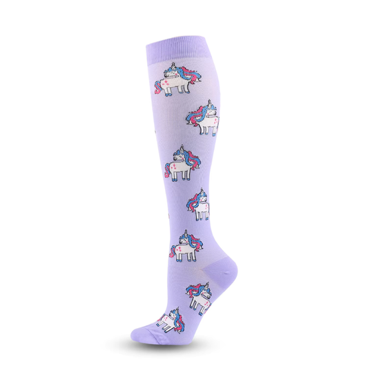 Purple Unicorn Fantasy Compression Socks | Cute Fun Non Medical | Unisex
