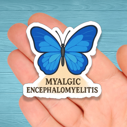 Myalgic Encephalomyelitis ME Butterfly | Chronic Illness Disability Awareness Vinyl Water Resistant Sticker