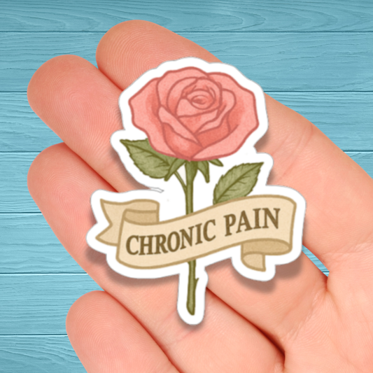 Chronic Pain Rose Chronic Illness Disability Awareness Vinyl Water Resistant Sticker