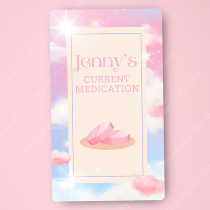 CUSTOMIZED Waterproof Medical Cards PAIR - Pink Skies