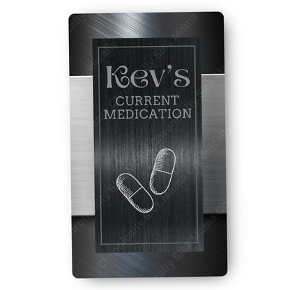 Black Steel | Medical And Medication Cards | List Your Medical Conditions And Medication And Never Forget Them