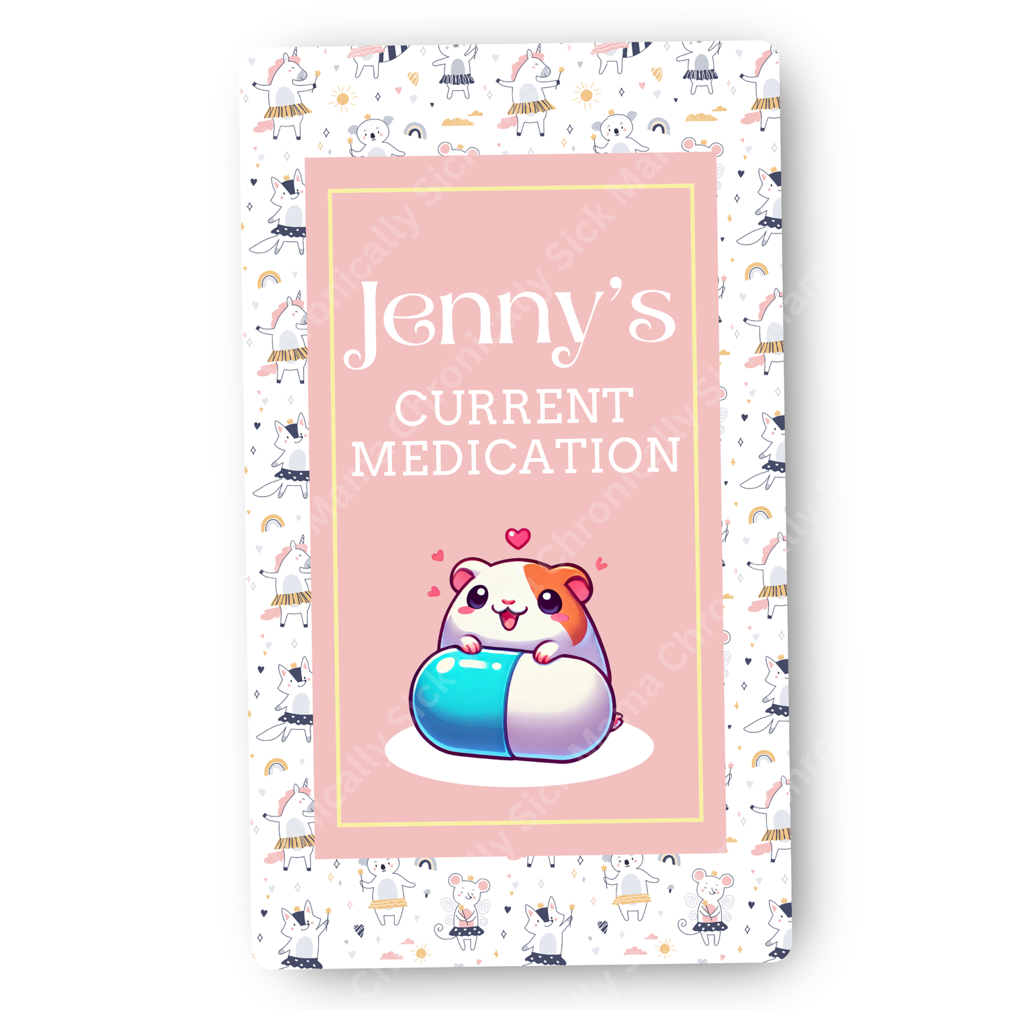 Kids Ballerina Design | Medical And Medication Cards | List Your Medical Conditions And Medication And Never Forget Them