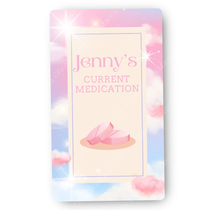 Stars And Clous Design | Medical And Medication Cards | List Your Medical Conditions And Medication And Never Forget Them