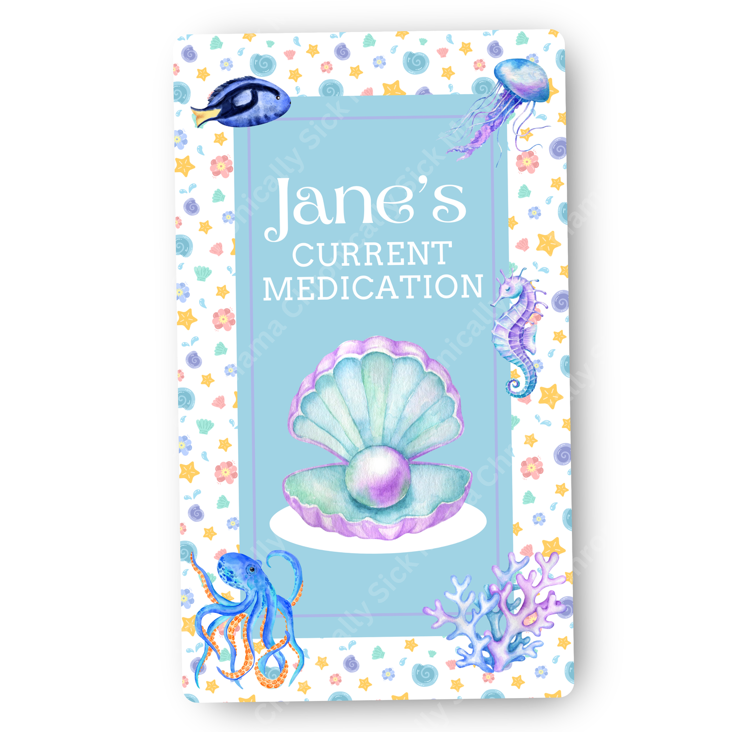 Ocean Design | Medical And Medication Cards | List Your Medical Conditions And Medication And Never Forget Them