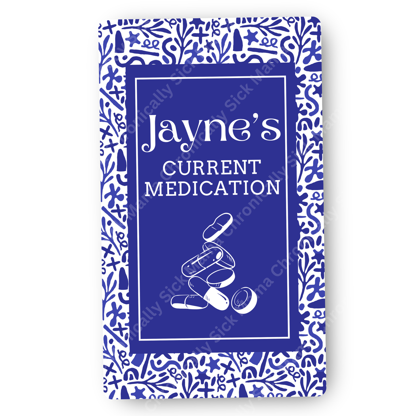 Santorini Blue Design | Medical And Medication Cards | List Your Medical Conditions And Medication And Never Forget Them