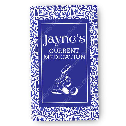 Santorini Blue Design | Medical And Medication Cards | List Your Medical Conditions And Medication And Never Forget Them