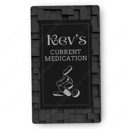 Black Block Geometric | Medical And Medication Cards | List Your Medical Conditions And Medication And Never Forget Them