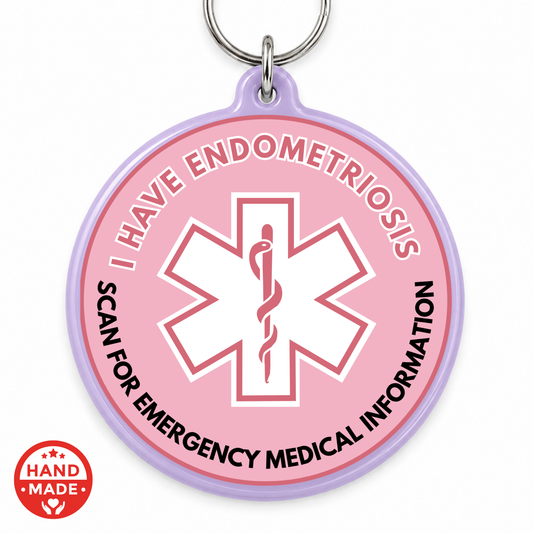 ENDOMETRIOSIS PINK  | Scannable NFC MEDICAL Keychain