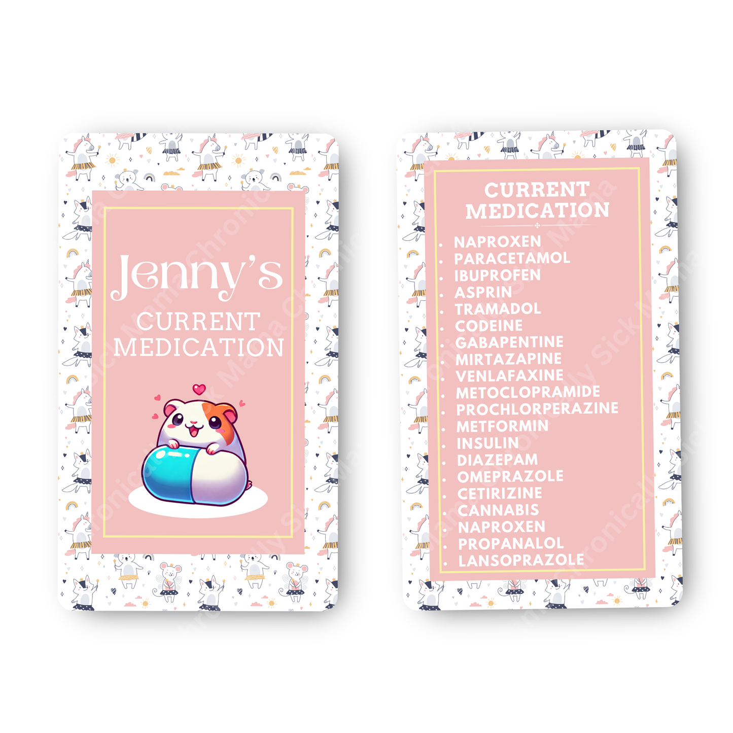 Kids Ballerina Design | Medical And Medication Cards | List Your Medical Conditions And Medication And Never Forget Them