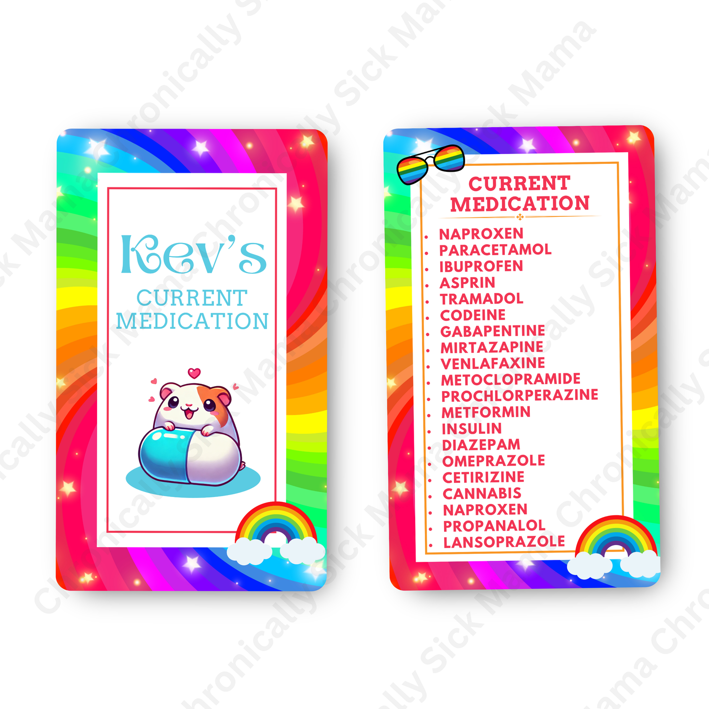 Rainbow | Medical And Medication Cards | List Your Medical Conditions And Medication And Never Forget Them