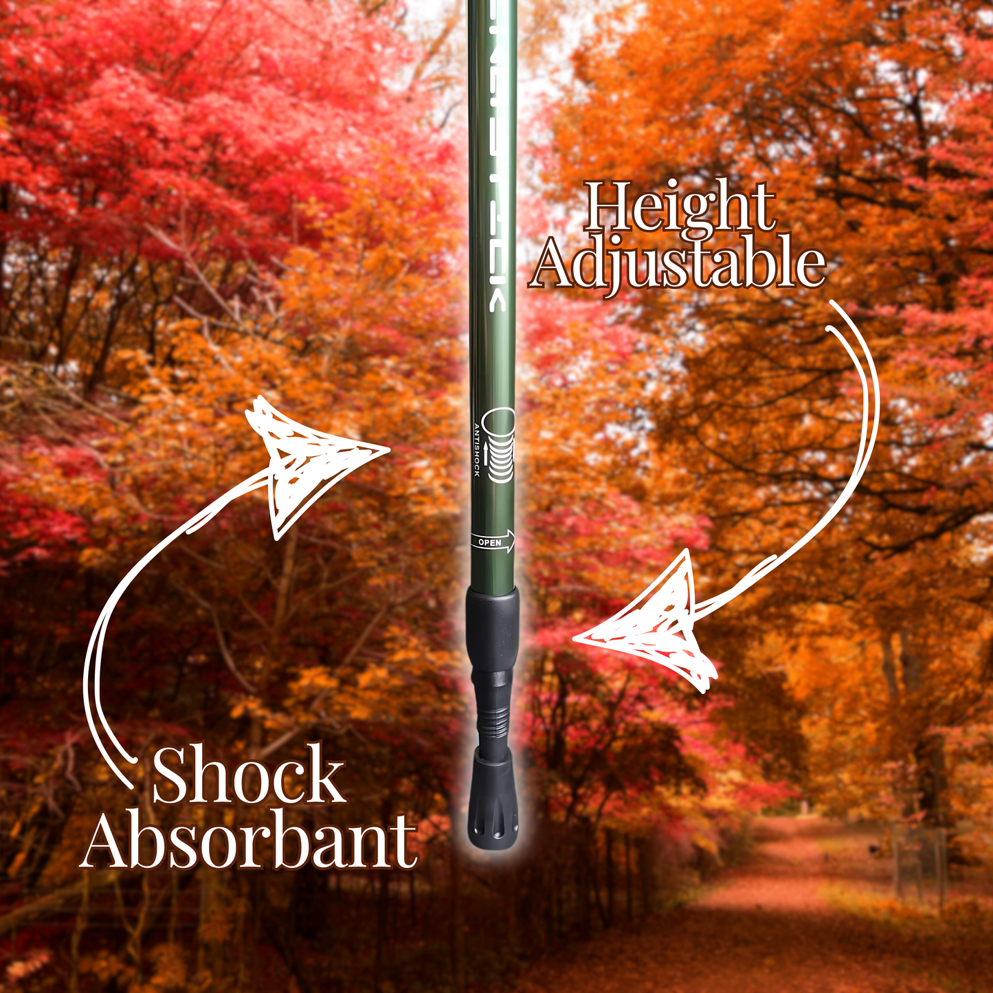 Adjustable Shock Absorbing Walking Stick