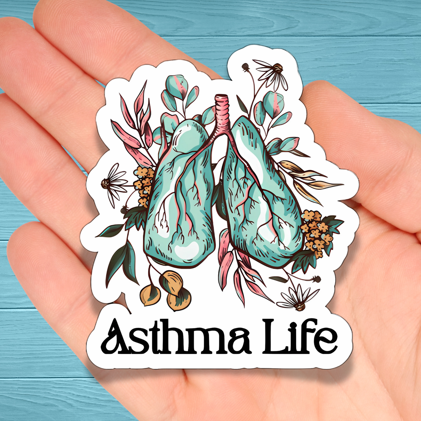 Asthma Life Awareness | Chronic Illness Disability Awareness Vinyl Water Resistant Sticker