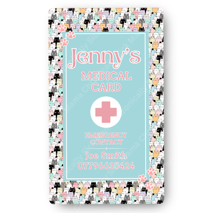 Cat Army Design | Medical And Medication Cards | List Your Medical Conditions And Medication And Never Forget Them