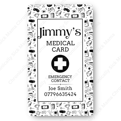 Gamer Design | Medical And Medication Cards | List Your Medical Conditions And Medication And Never Forget Them