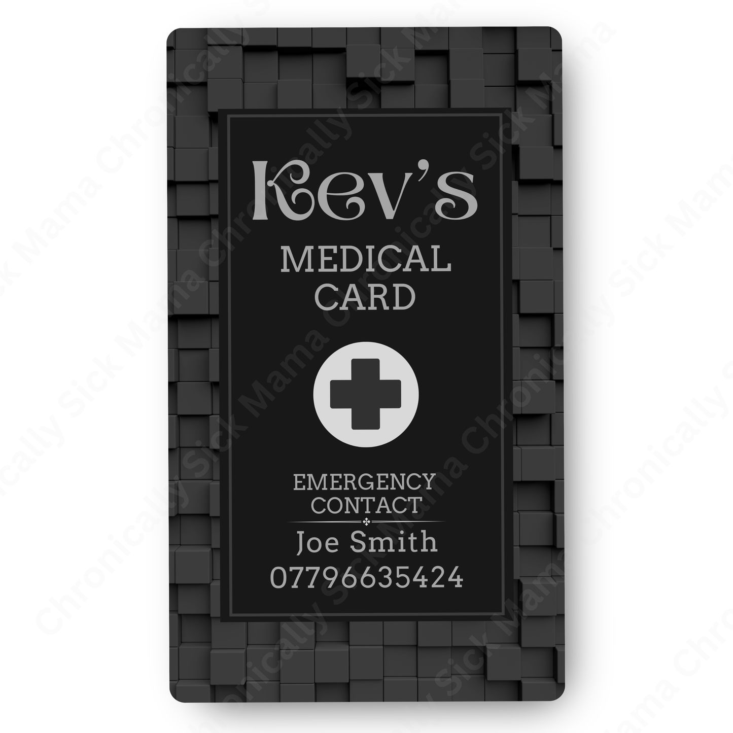 Black Block Geometric | Medical And Medication Cards | List Your Medical Conditions And Medication And Never Forget Them