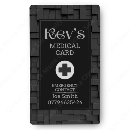 Black Block Geometric | Medical And Medication Cards | List Your Medical Conditions And Medication And Never Forget Them