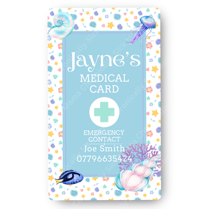 Ocean Design | Medical And Medication Cards | List Your Medical Conditions And Medication And Never Forget Them