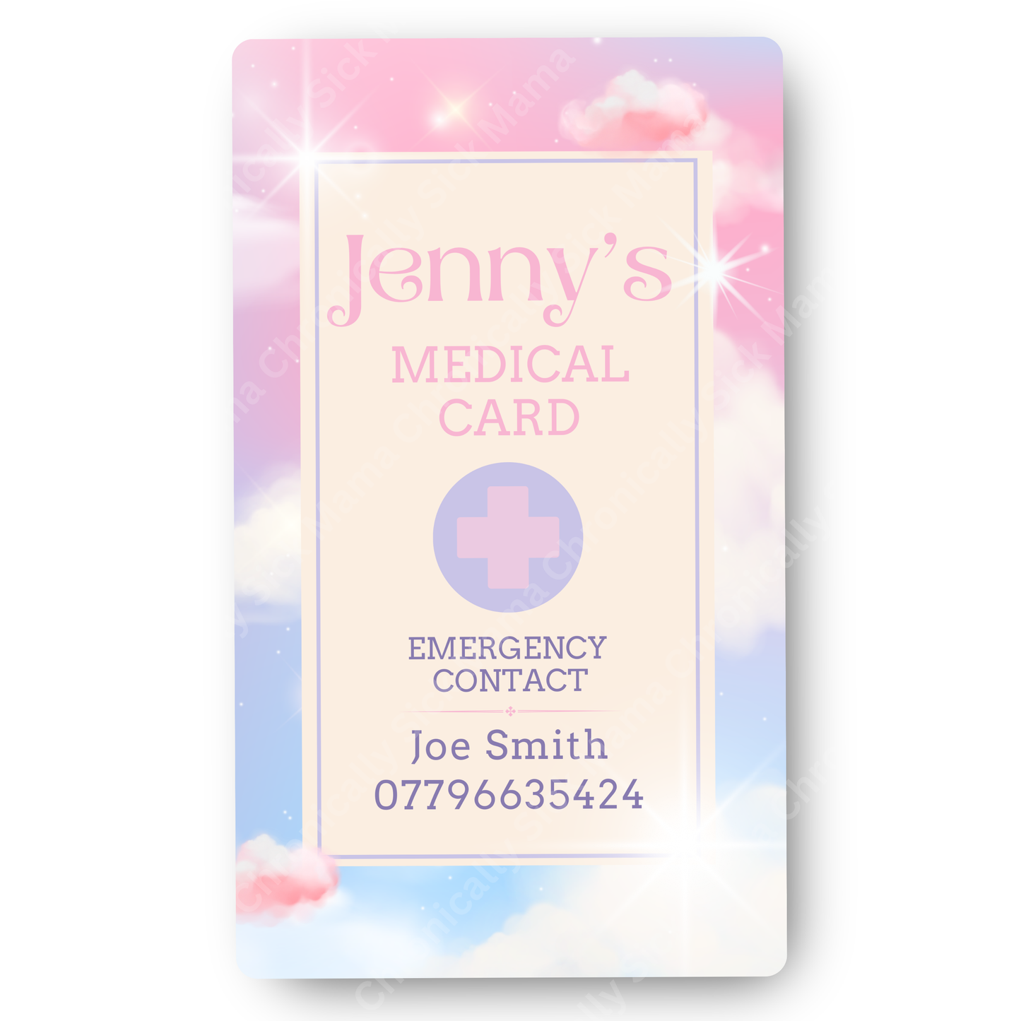 Stars And Clous Design | Medical And Medication Cards | List Your Medical Conditions And Medication And Never Forget Them