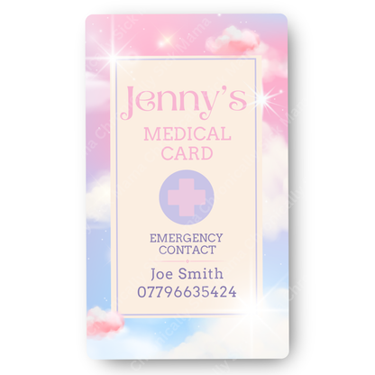 Stars And Clous Design | Medical And Medication Cards | List Your Medical Conditions And Medication And Never Forget Them