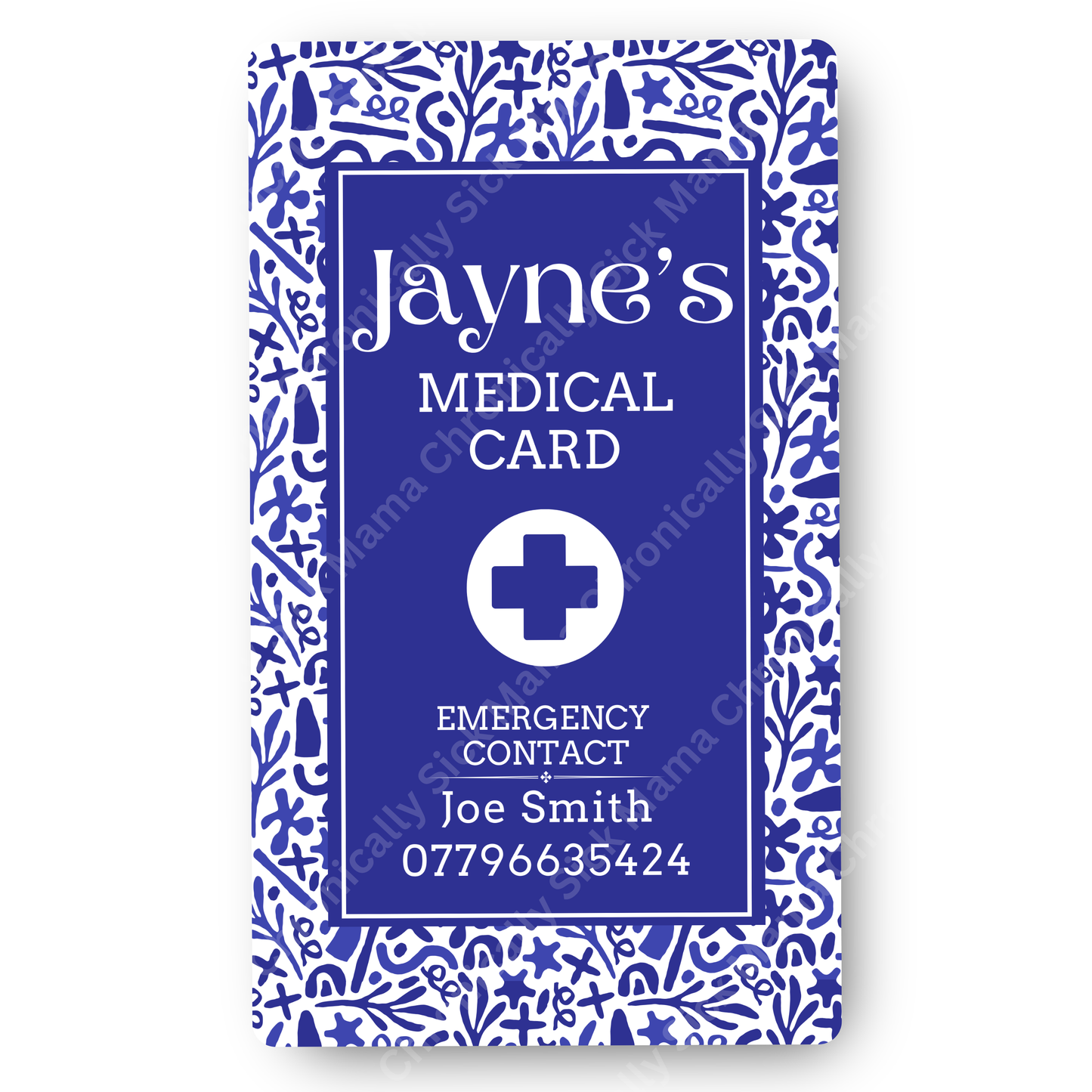 Santorini Blue Design | Medical And Medication Cards | List Your Medical Conditions And Medication And Never Forget Them