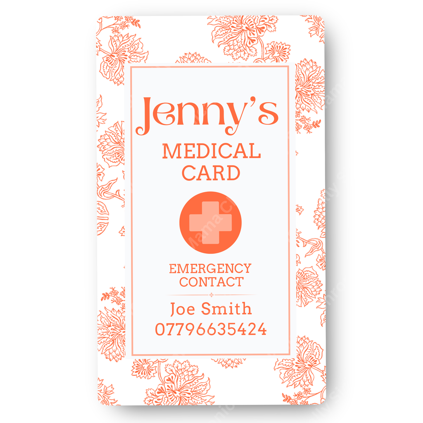 Orange And White | Medical And Medication Cards | List Your Medical Conditions And Medication And Never Forget Them