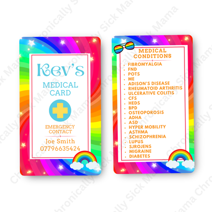 Rainbow | Medical And Medication Cards | List Your Medical Conditions And Medication And Never Forget Them