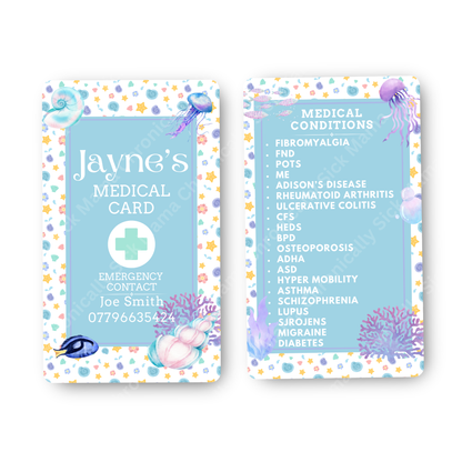 Ocean Design | Medical And Medication Cards | List Your Medical Conditions And Medication And Never Forget Them
