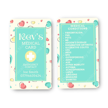 Yellow Hearts | Medical And Medication Cards | List Your Medical Conditions And Medication And Never Forget Them