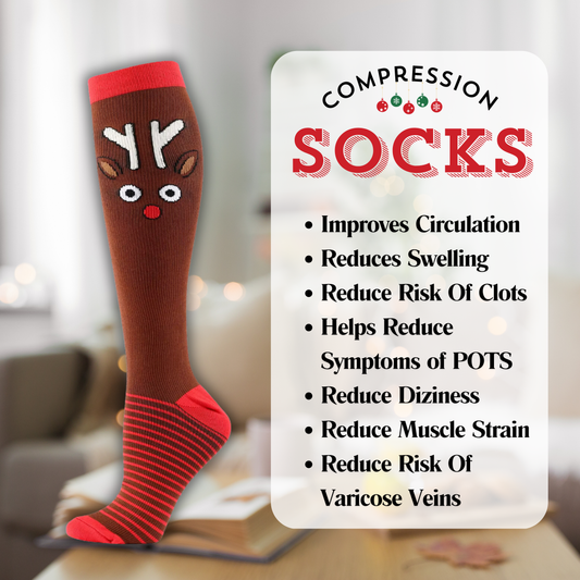 Christmas Compression Socks Reindeer