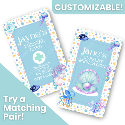 Ocean Design | Medical And Medication Cards | List Your Medical Conditions And Medication And Never Forget Them