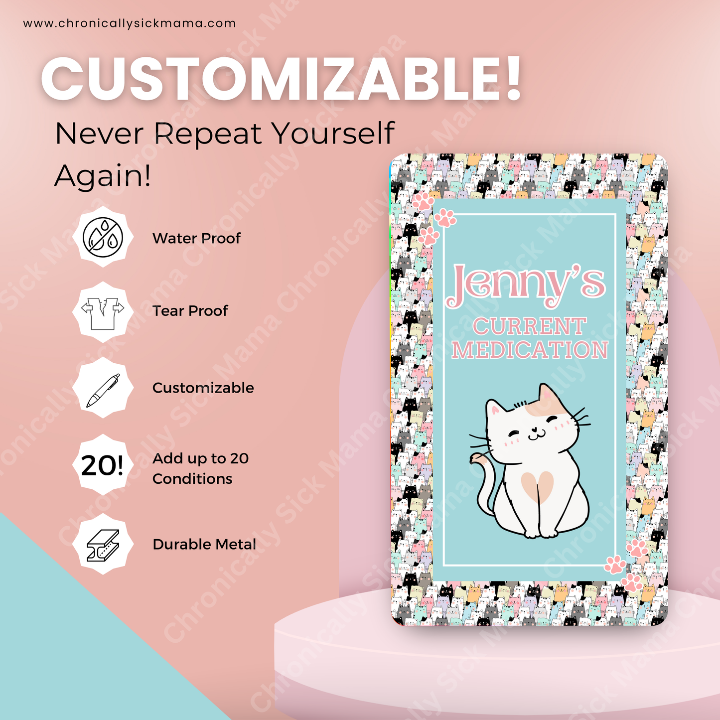 Cat Army Design | Medical And Medication Cards | List Your Medical Conditions And Medication And Never Forget Them