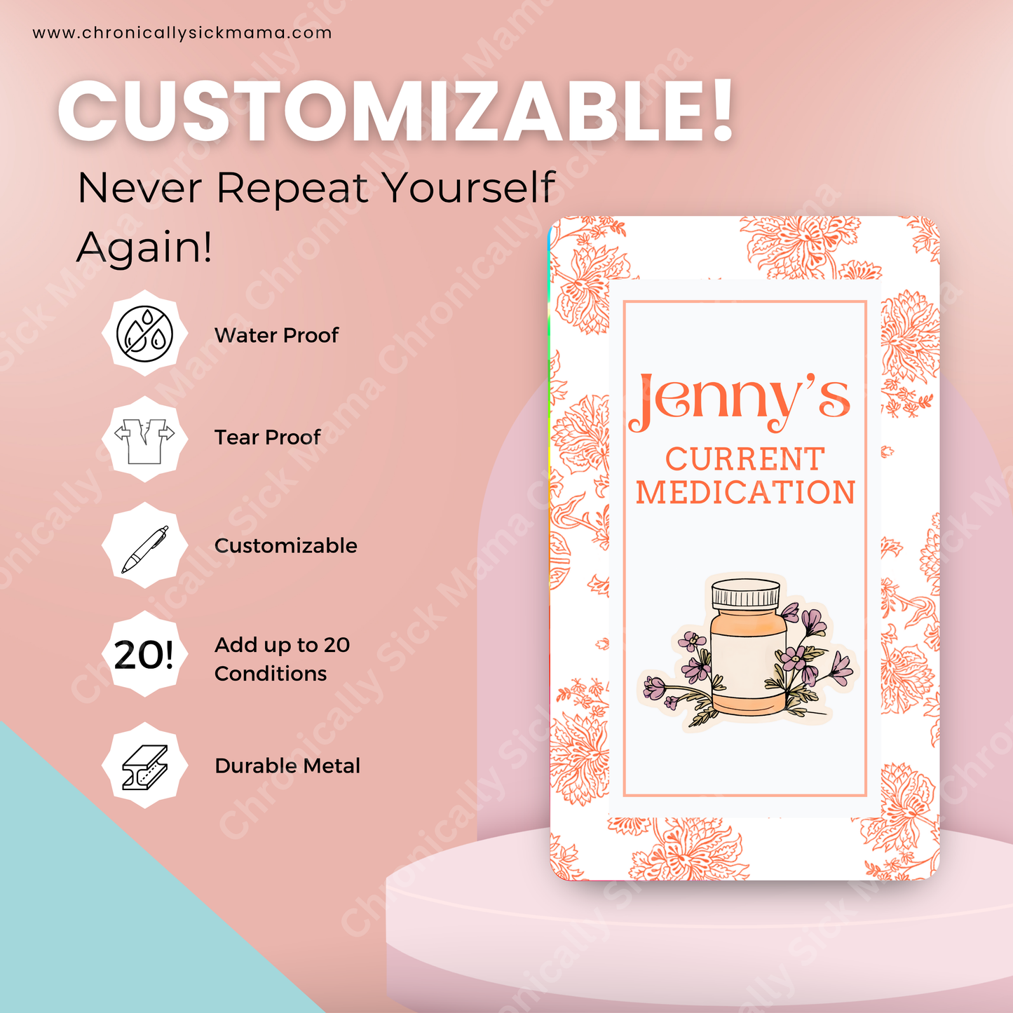 Orange And White | Medical And Medication Cards | List Your Medical Conditions And Medication And Never Forget Them