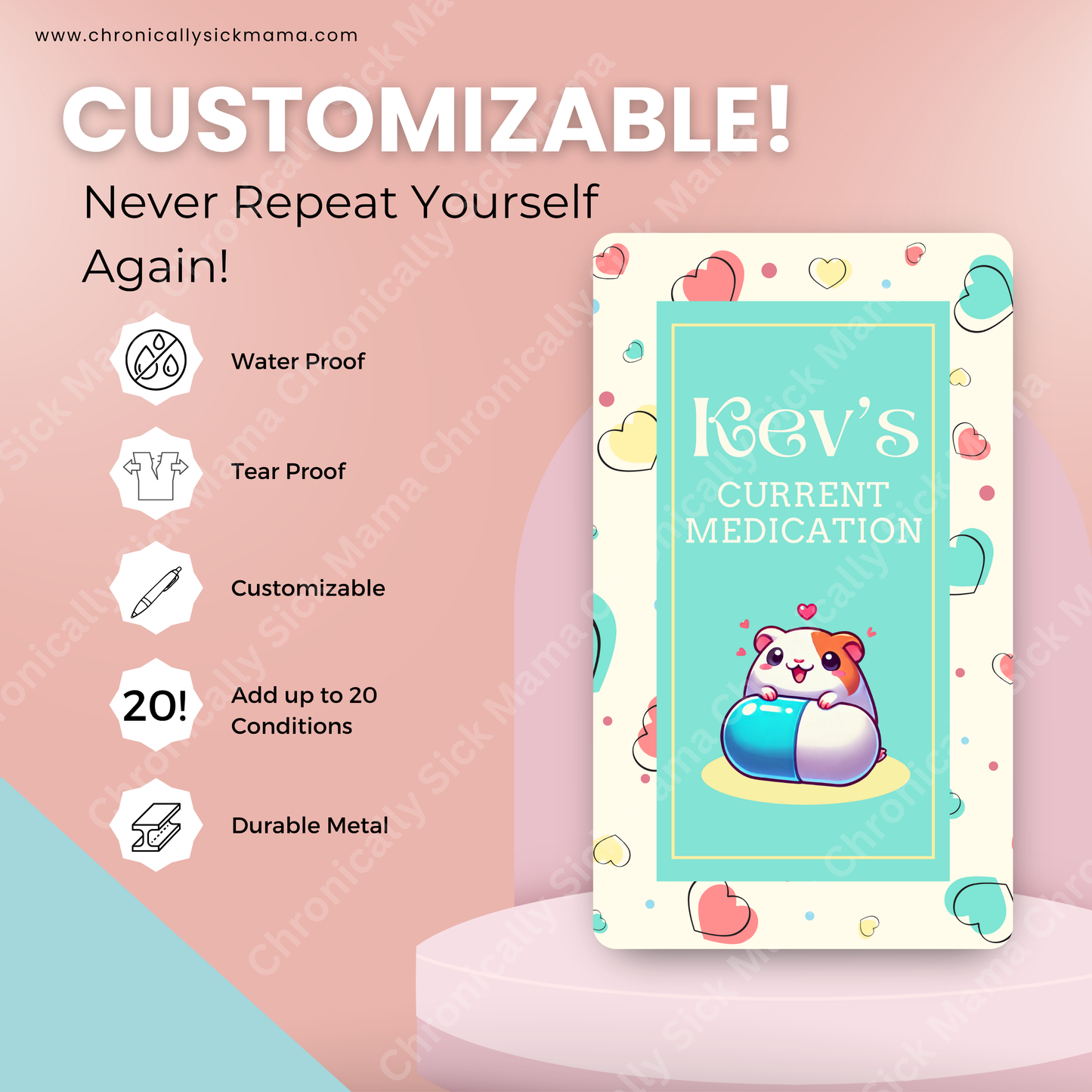 Yellow Hearts | Medical And Medication Cards | List Your Medical Conditions And Medication And Never Forget Them