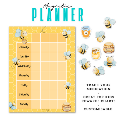 Bee's Magnetic Planner | Pill Tracker | Rewards Chart | Habit Tracker