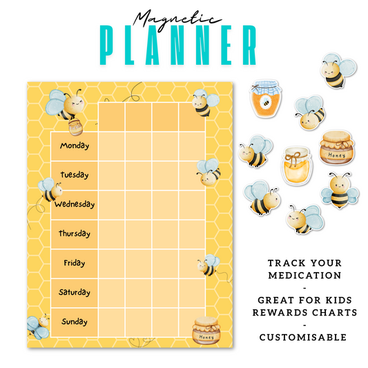 Bee's Magnetic Planner | Pill Tracker | Rewards Chart | Habit Tracker